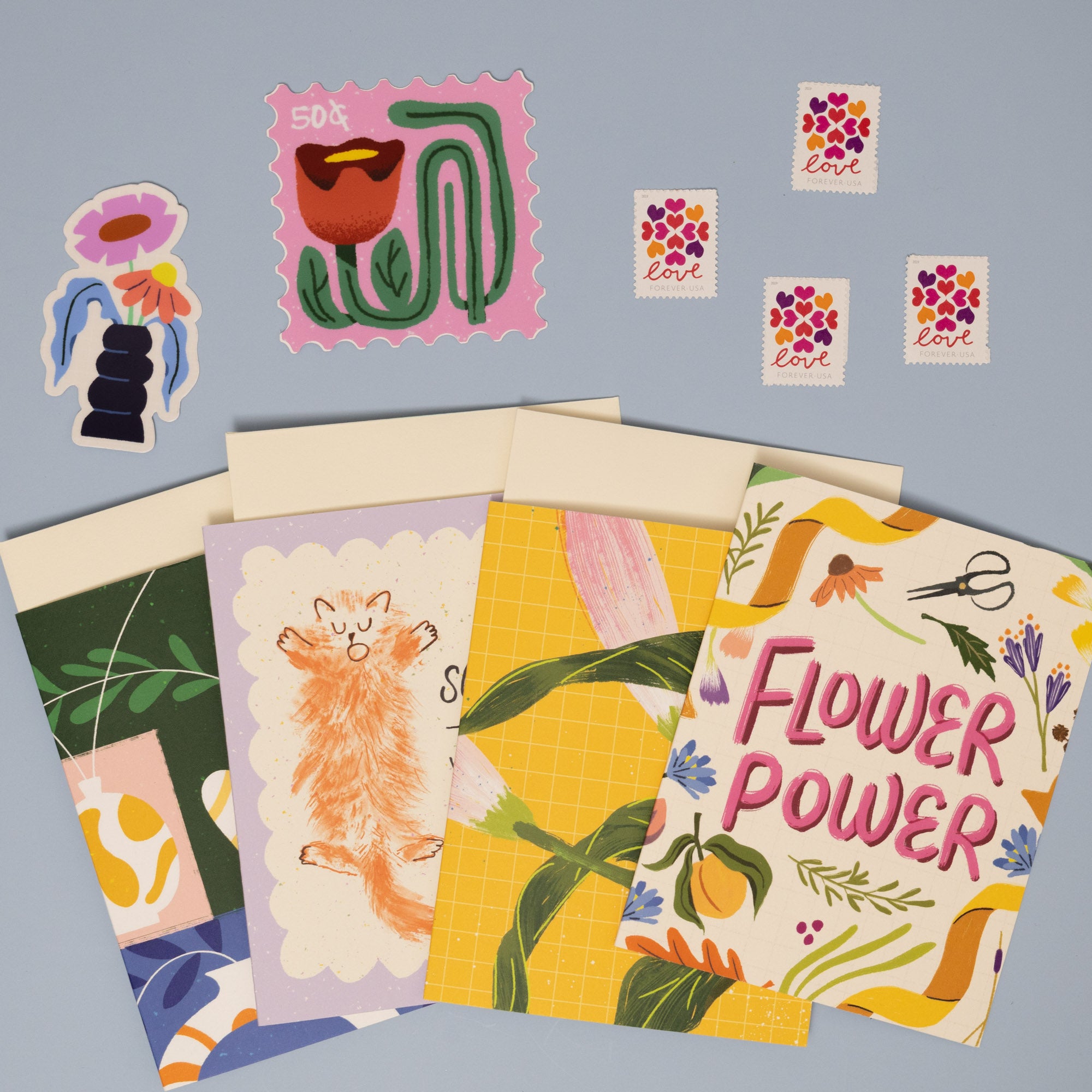 Stationery Mystery Box | Greeting Cards, Stickers & Stamps | Ships Every 2 Months-3