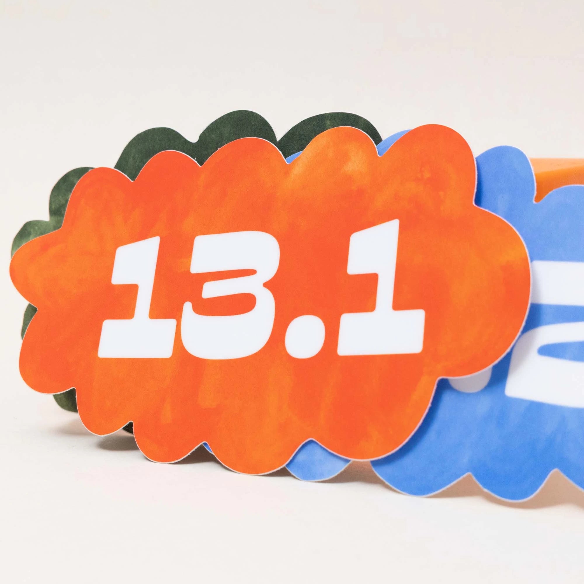 Running Distance Die Cut Stickers | 10K, 13.1, 26.2 | Watercolor Bumper Stickers-7