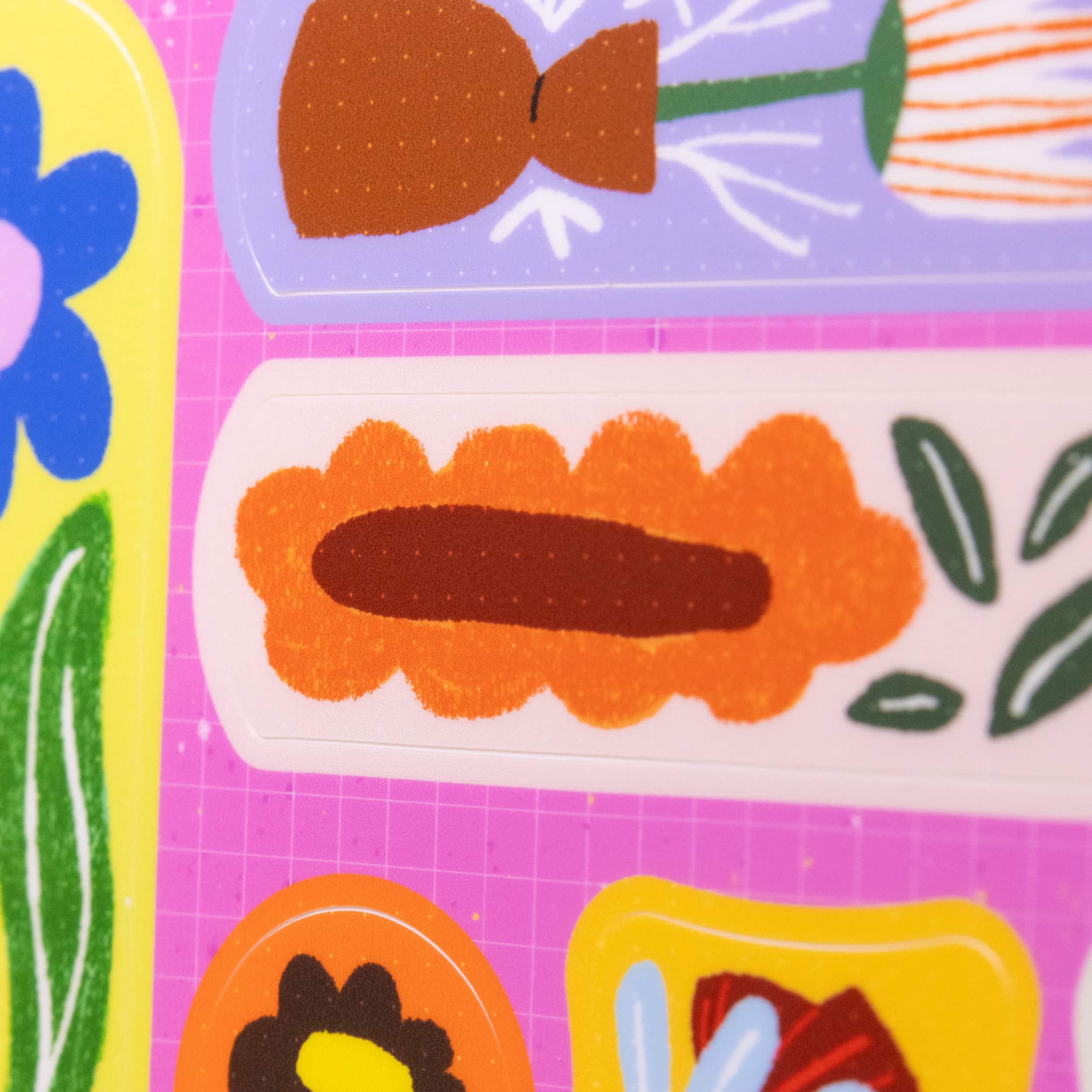 Vinyl Floral Sticker Sheet | Colorful Botanical Art Stickers-3