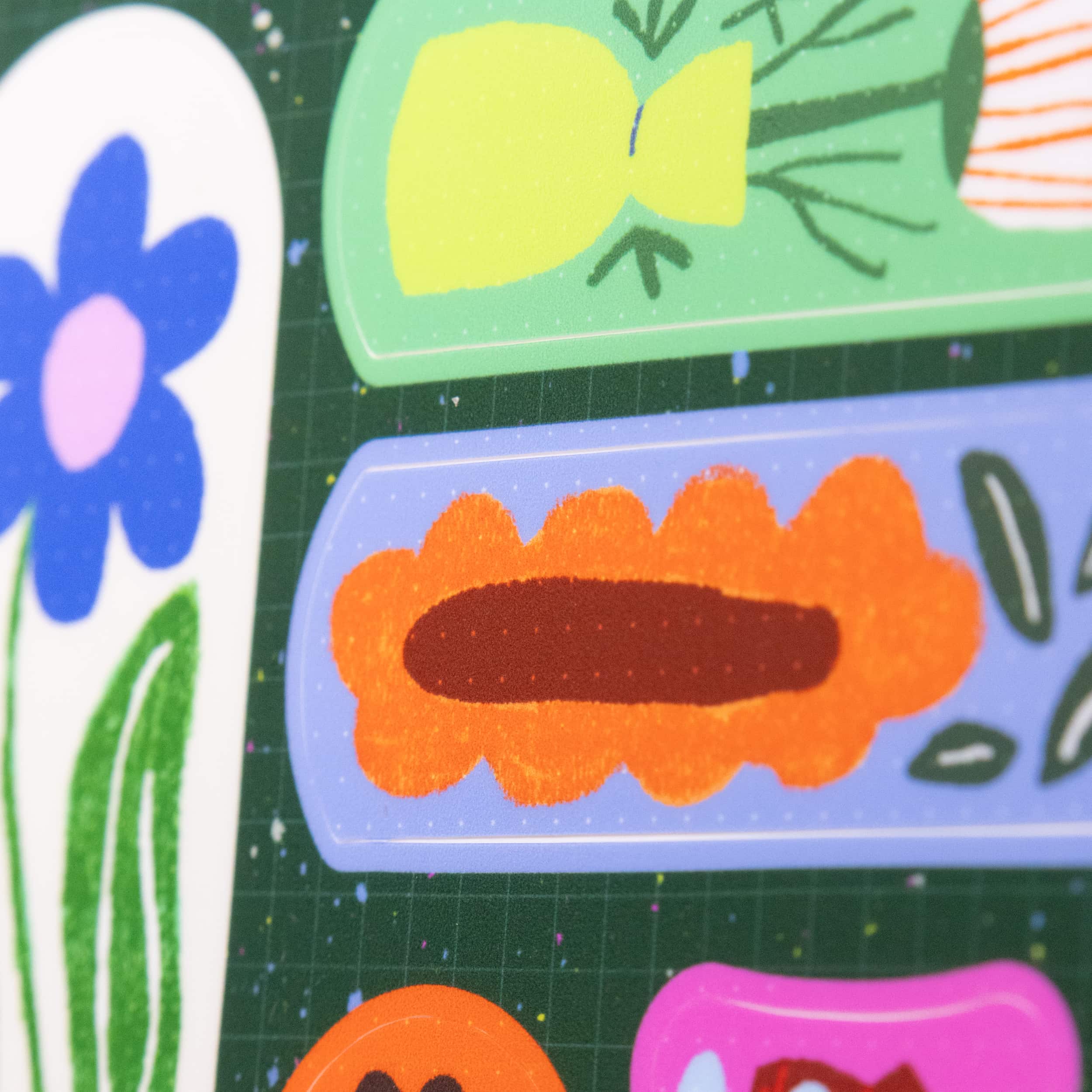 Vinyl Floral Sticker Sheet | Colorful Botanical Art Stickers-5