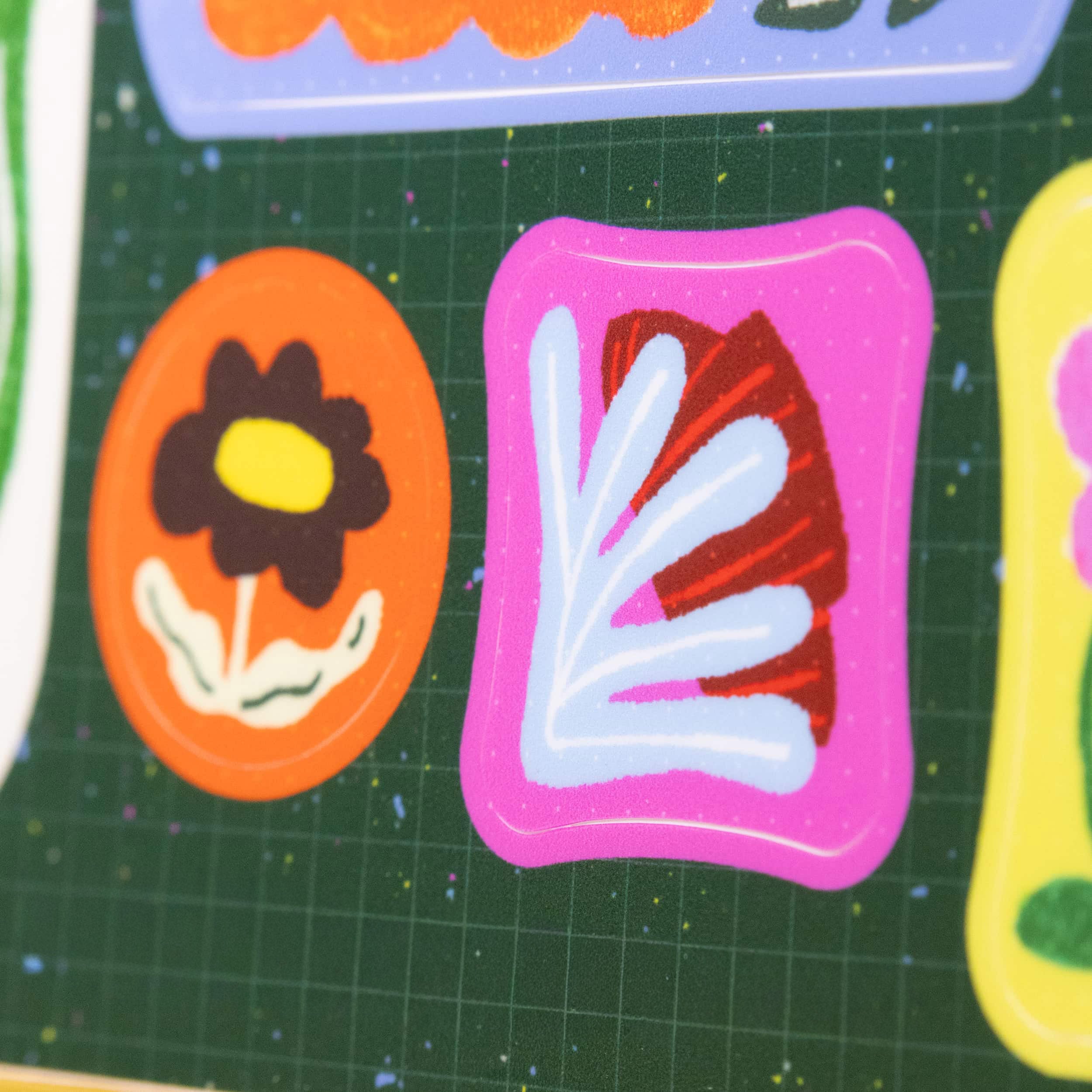 Vinyl Floral Sticker Sheet | Colorful Botanical Art Stickers-9