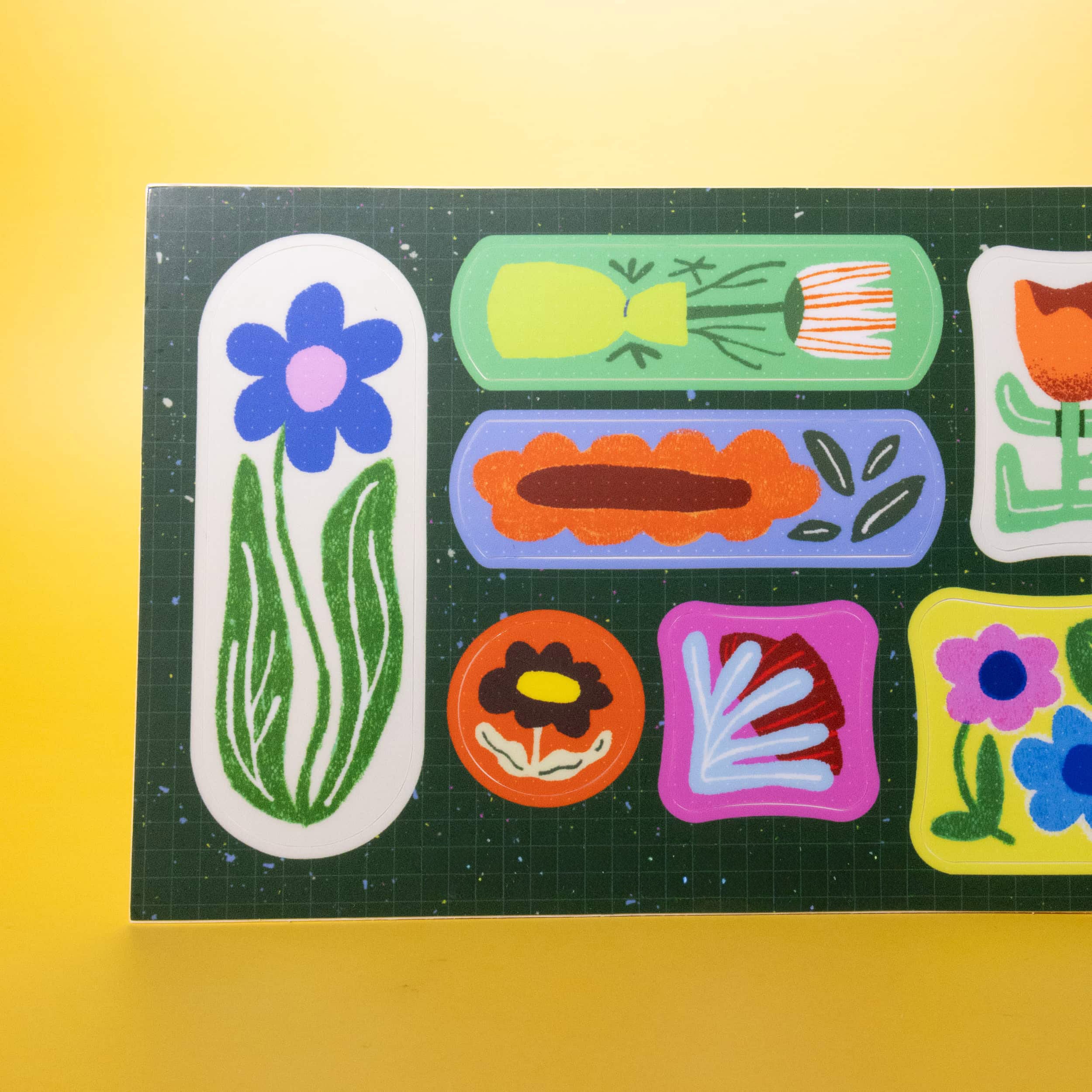 Vinyl Floral Sticker Sheet | Colorful Botanical Art Stickers-11