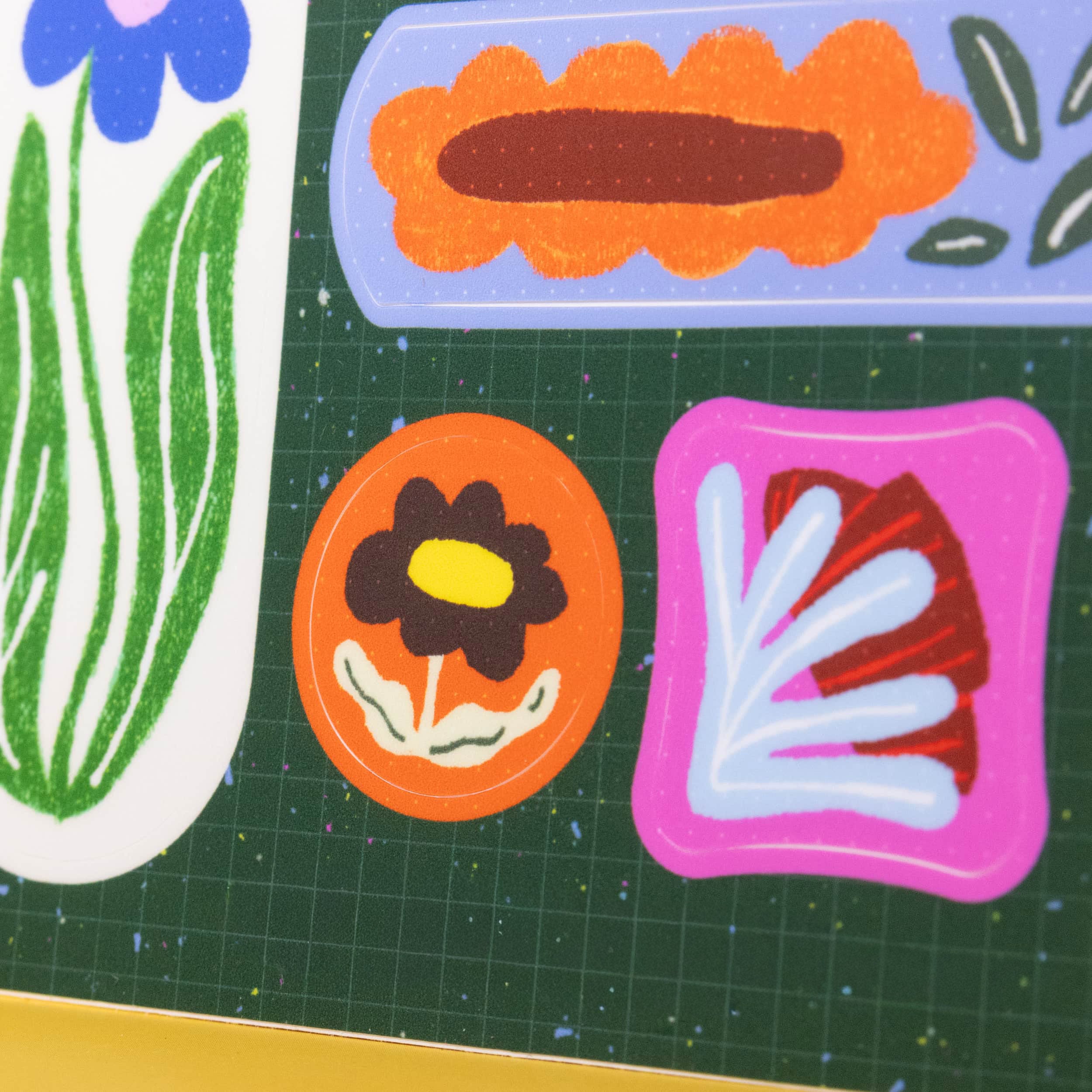 Vinyl Floral Sticker Sheet | Colorful Botanical Art Stickers-13