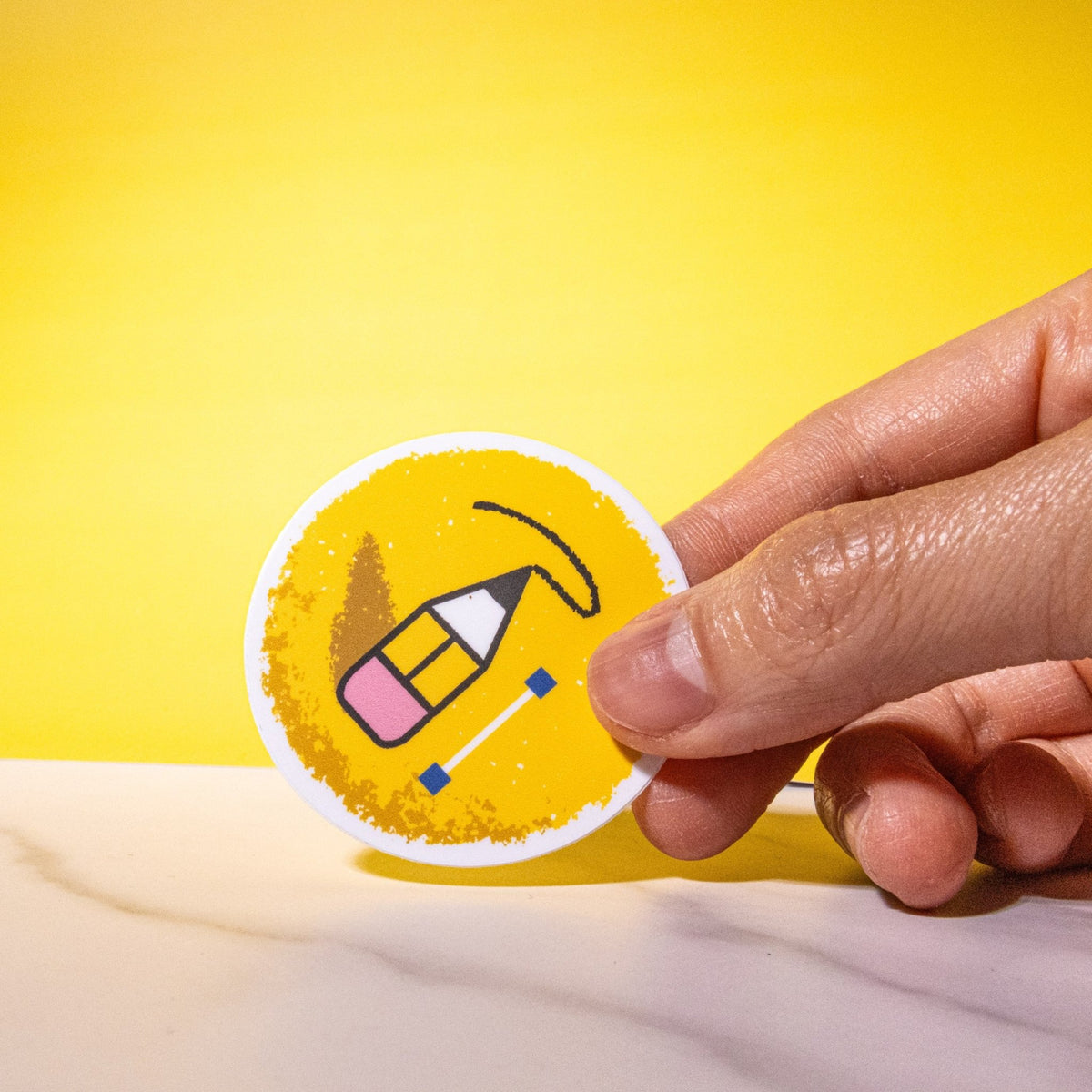 Light Sticker Draw Drawing Pencil Sticker | Illustrated Art Sticker | Circle Vinyl Sticker ...