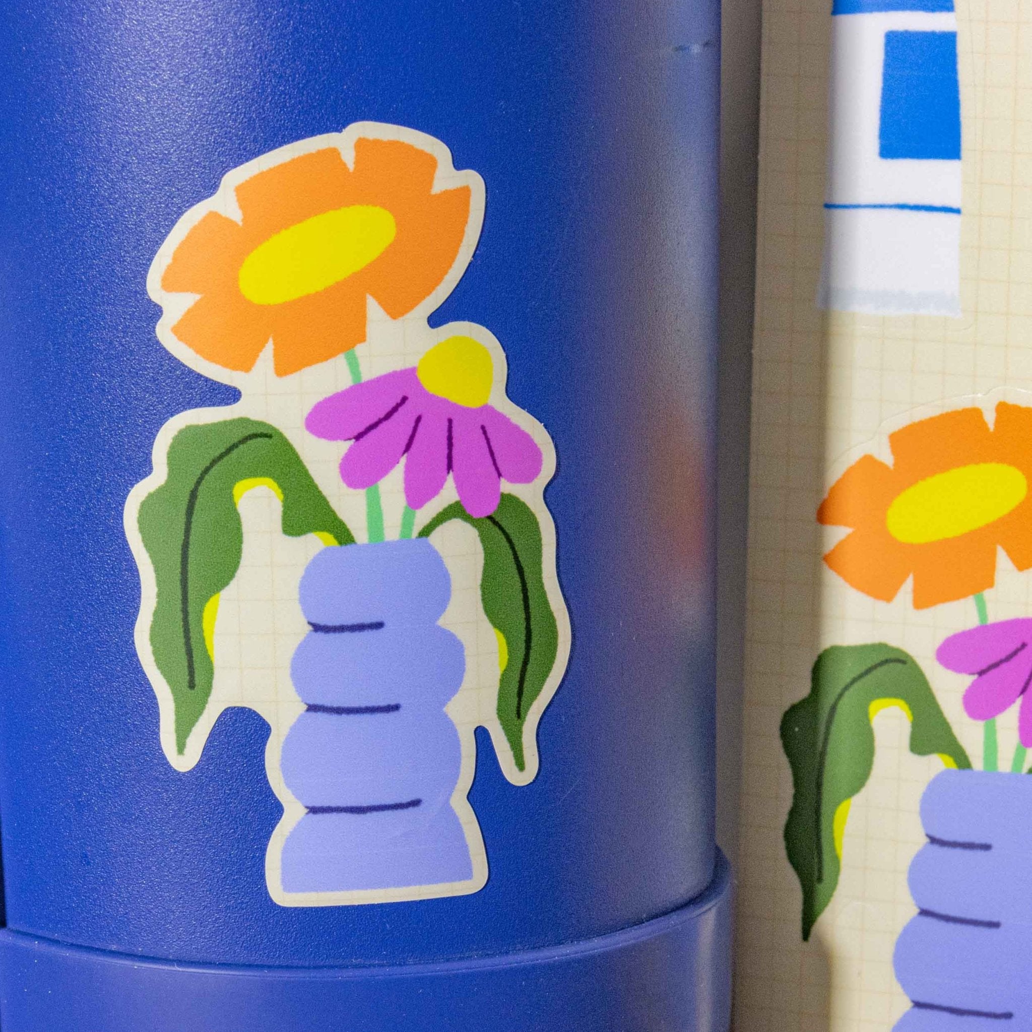 Flower Vase Sticker | Illustrated Floral Die - Cut Sticker - Esther Nariyoshi
