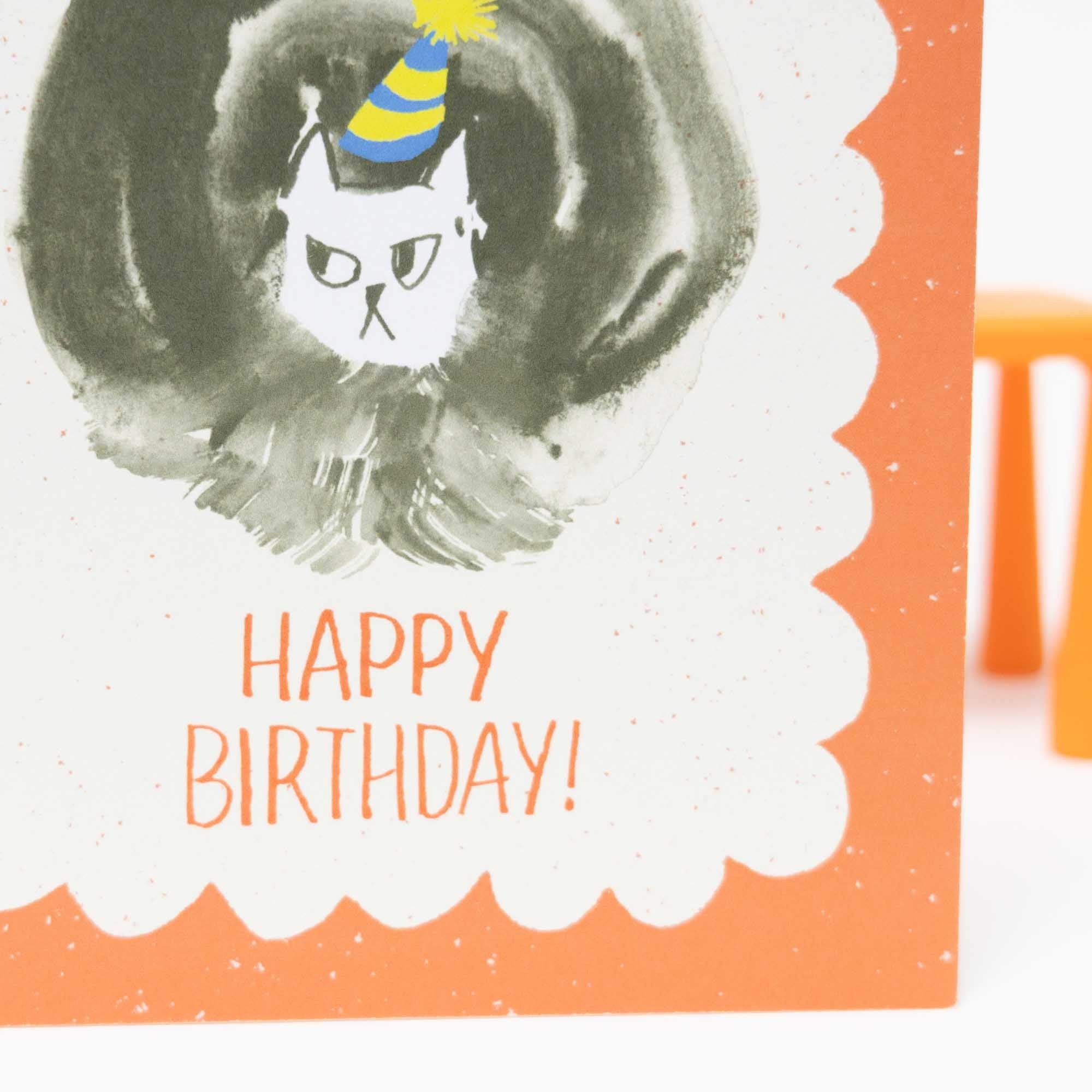 Grumpy Birthday Cat Card | Funny Birthday Card | Original Art Card - Esther Nariyoshi