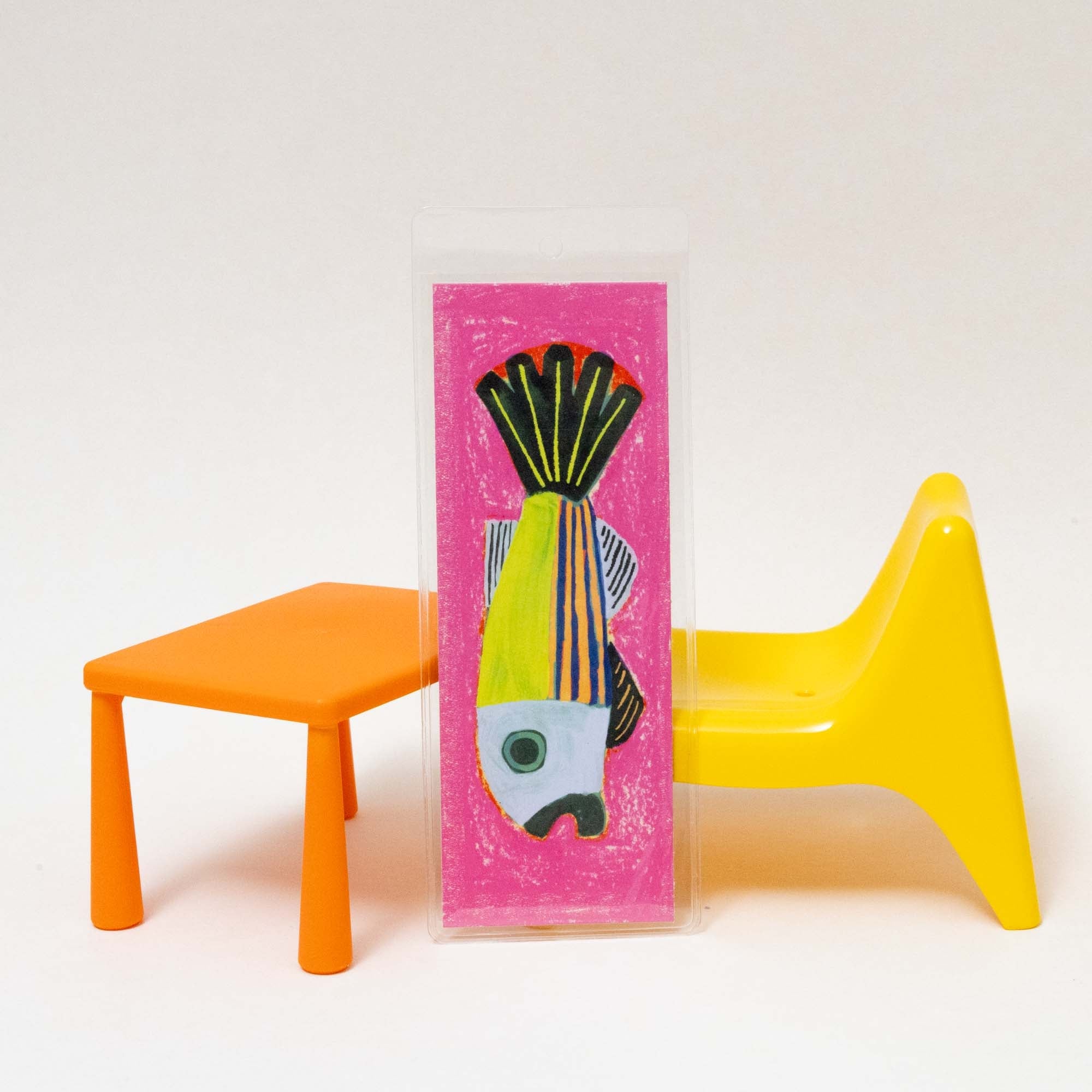 Pink Fish Bookmark | Illustrated Bookmark, 2×5.5" - Esther Nariyoshi